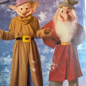 Simplicity 7736 Sewing Pattern Disney Child Dopey Grumpy Dwarf Costume Set 10 12